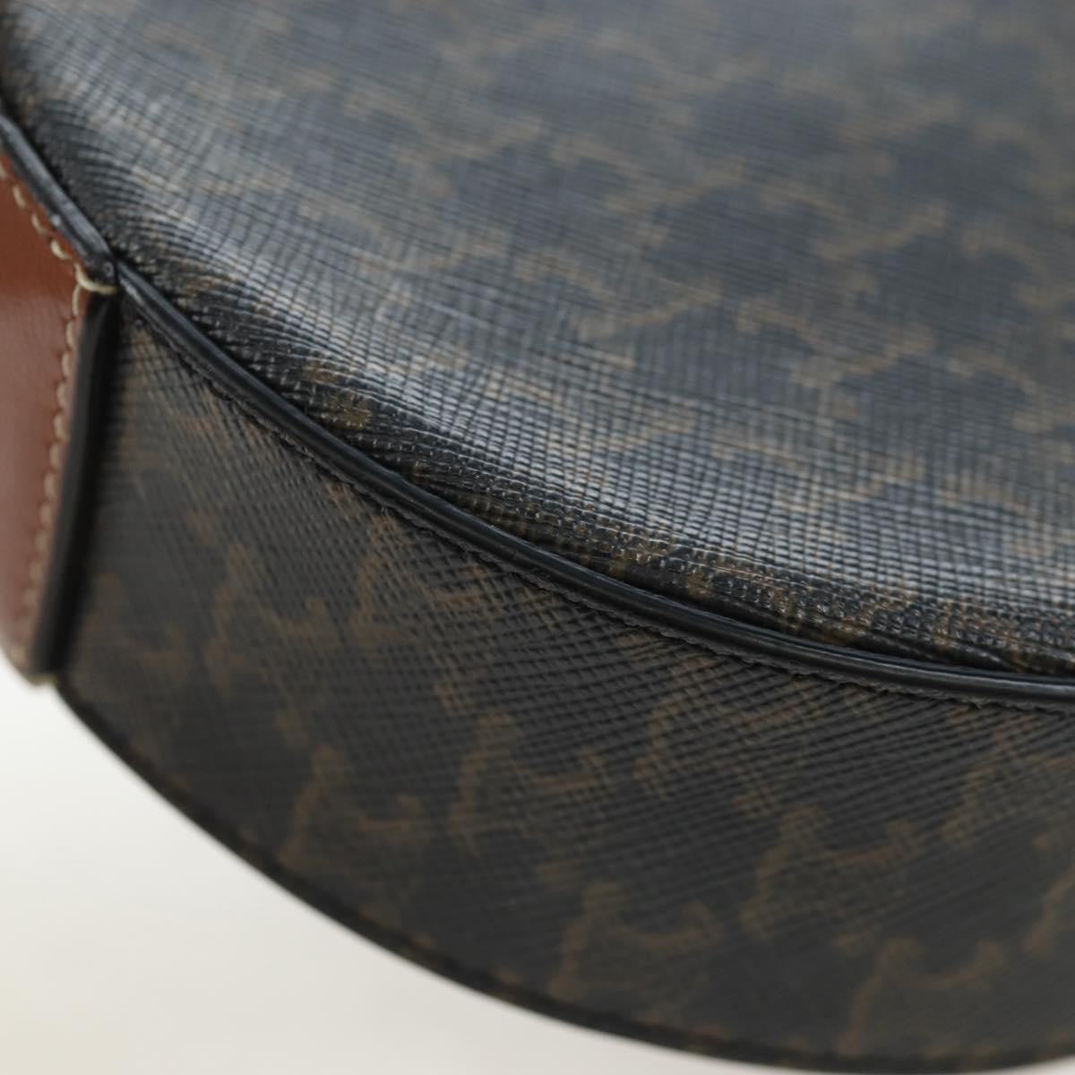 Celine Round Purse on Strap Triomphe Coated Canvas, Black, PVC, Shoulder Bag