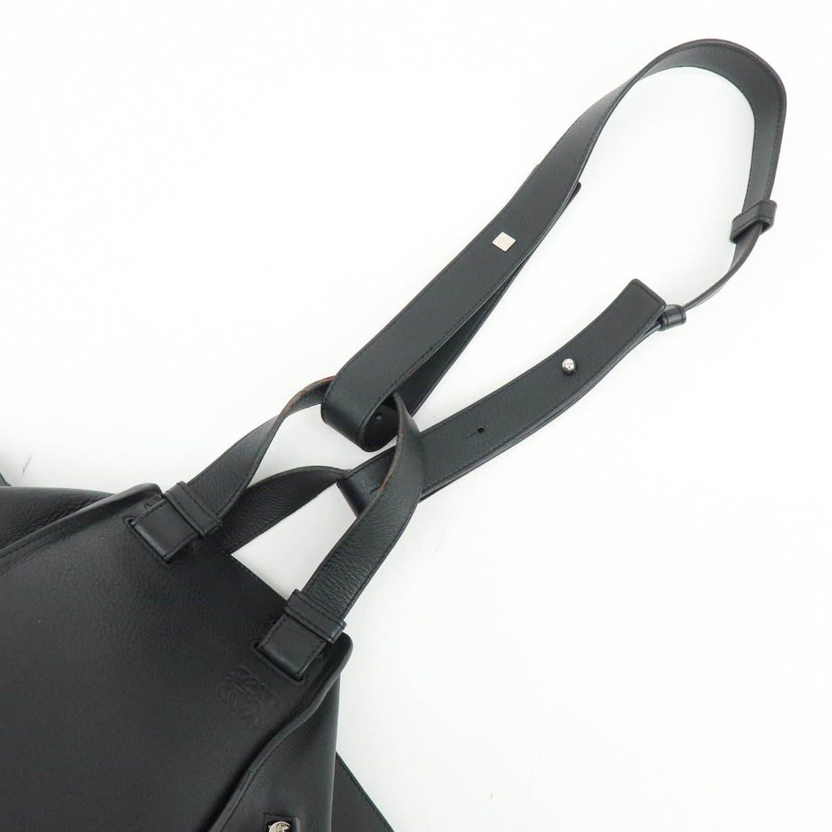 Loewe Hammock Leather, Black, Leather, Handbag