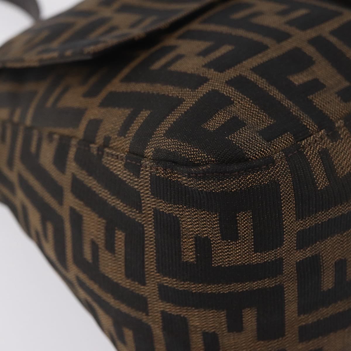 Fendi Zucchino Mamma Baguette Canvas, Brown, Canvas, Shoulder Bag