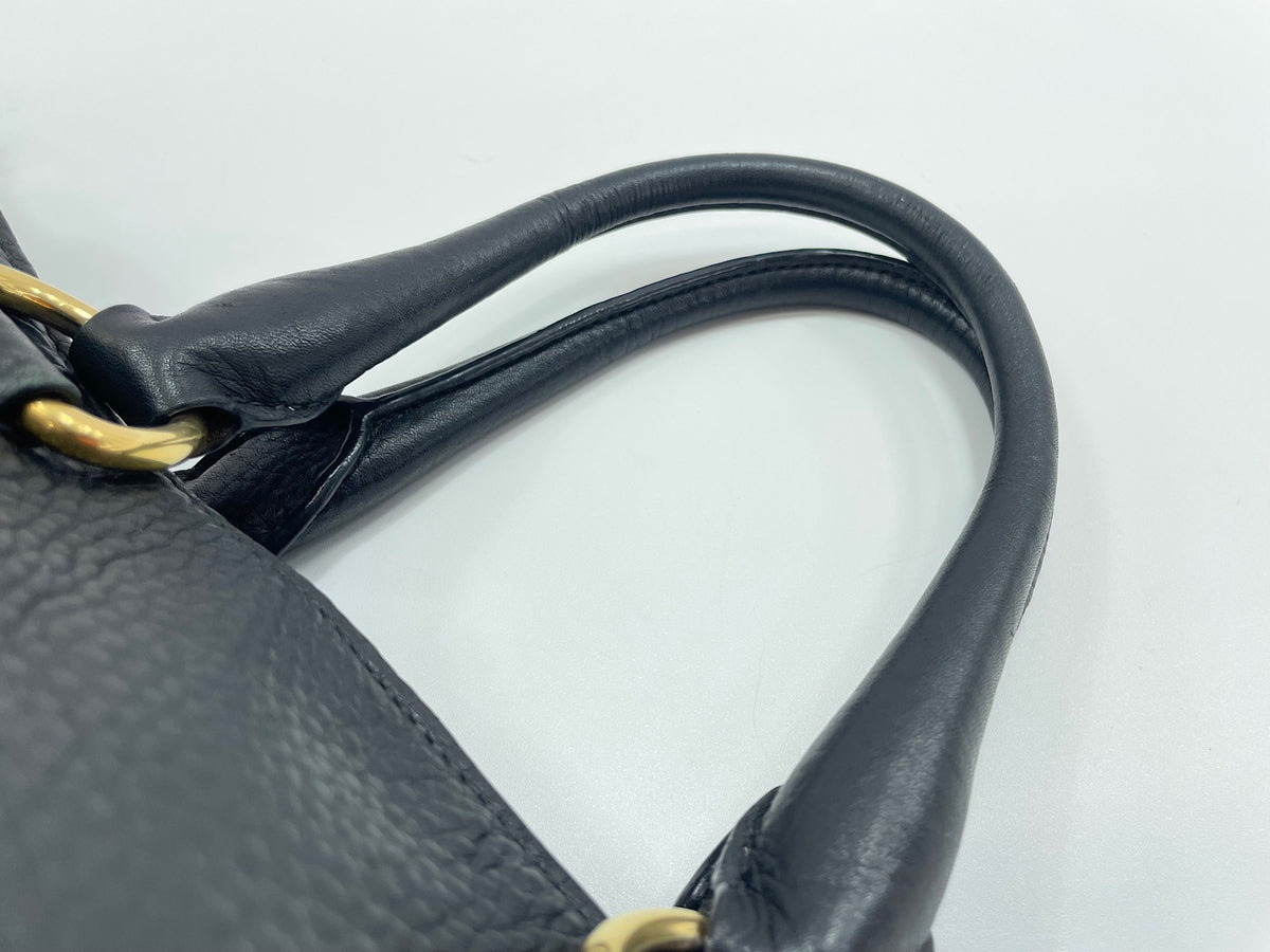 Prada Vitello Daino Convertible Tote Vitello Daino, Gray, Leather, Handbag