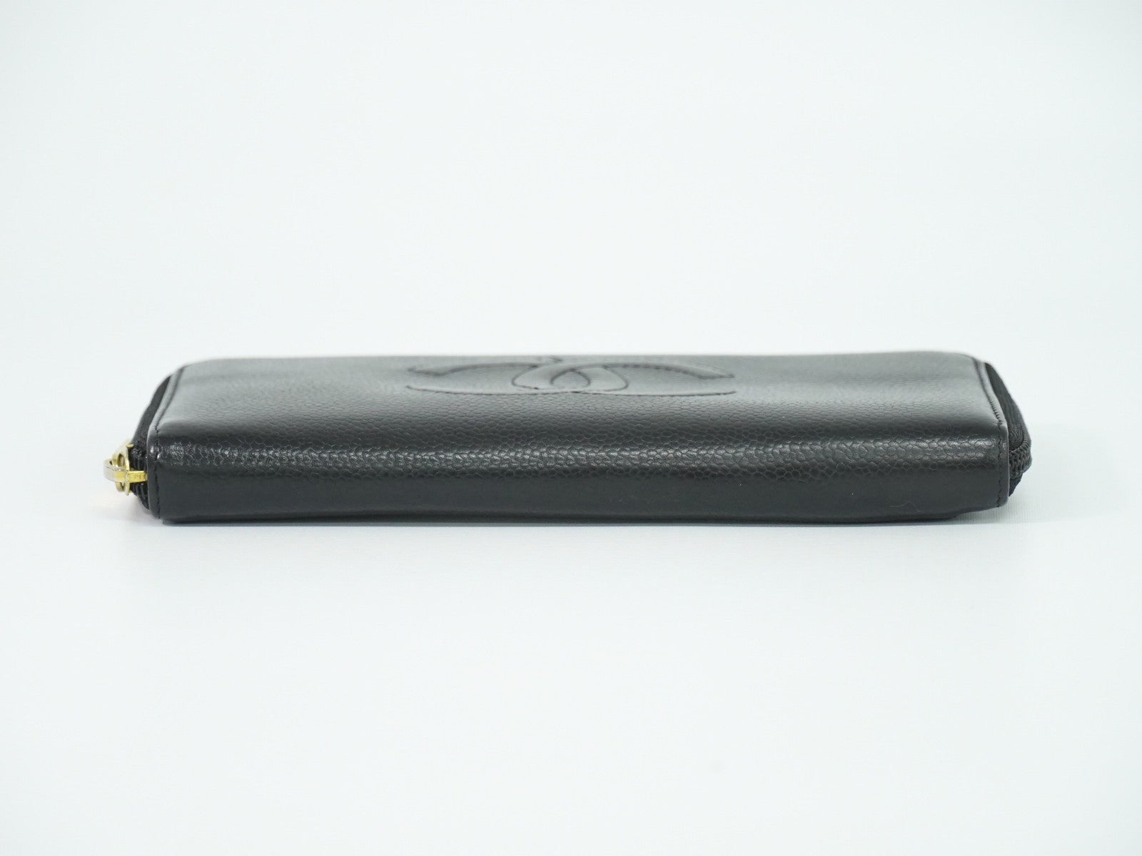 Chanel Timeless CC Zipped Caviar, Black, Leather, Wallet