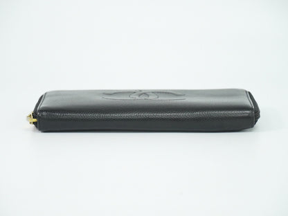 Chanel Timeless CC Zipped Caviar, Black, Leather, Wallet
