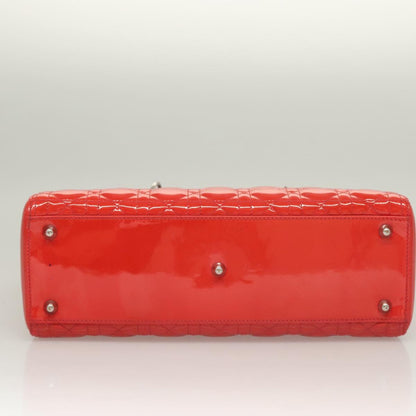 Christian Dior Vintage Lady Dior Bag Cannage Quilt Patent, RED, PATENT_LEATHER, Handbag