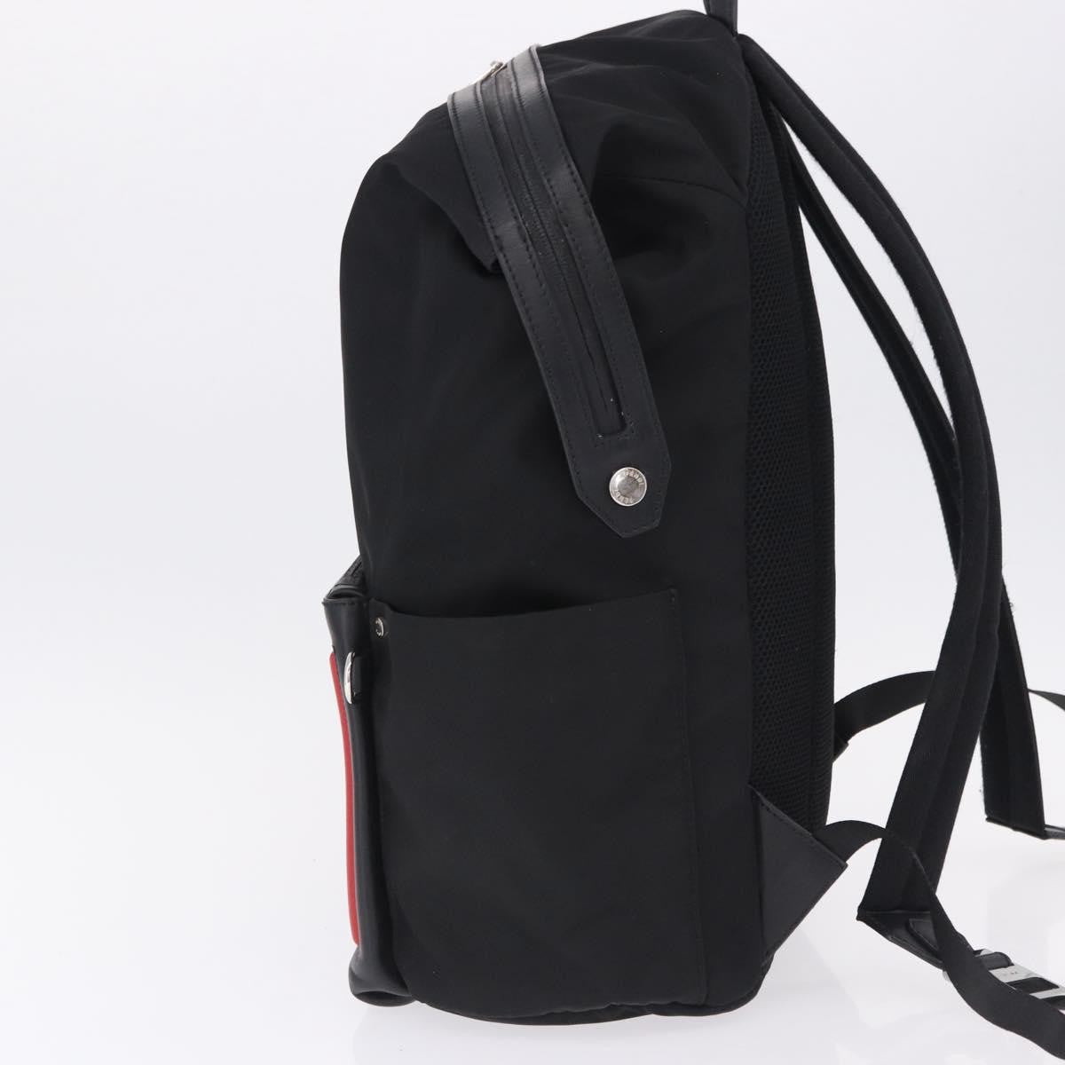 Fendi Fiend Nylon with Printed Leather, Black, Nylon, Backpack