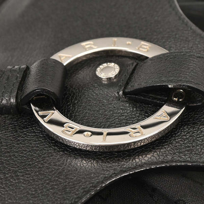 Bvlgari Logomania Canvas with Leather, Black, Leather, Shoulder Bag
