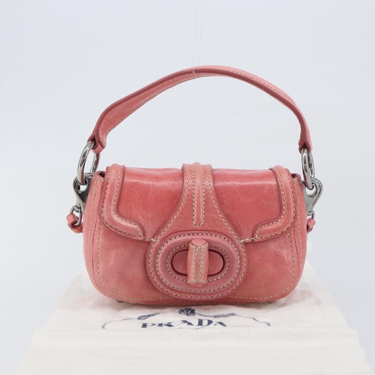 Prada Turnlock Flap Soft Calf, Pink, Leather, Shoulder Bag