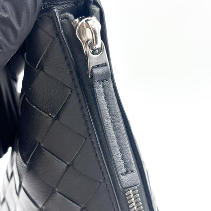 Bottega Veneta Virgule Intrecciato Nappa, Black, Leather, Shoulder Bag