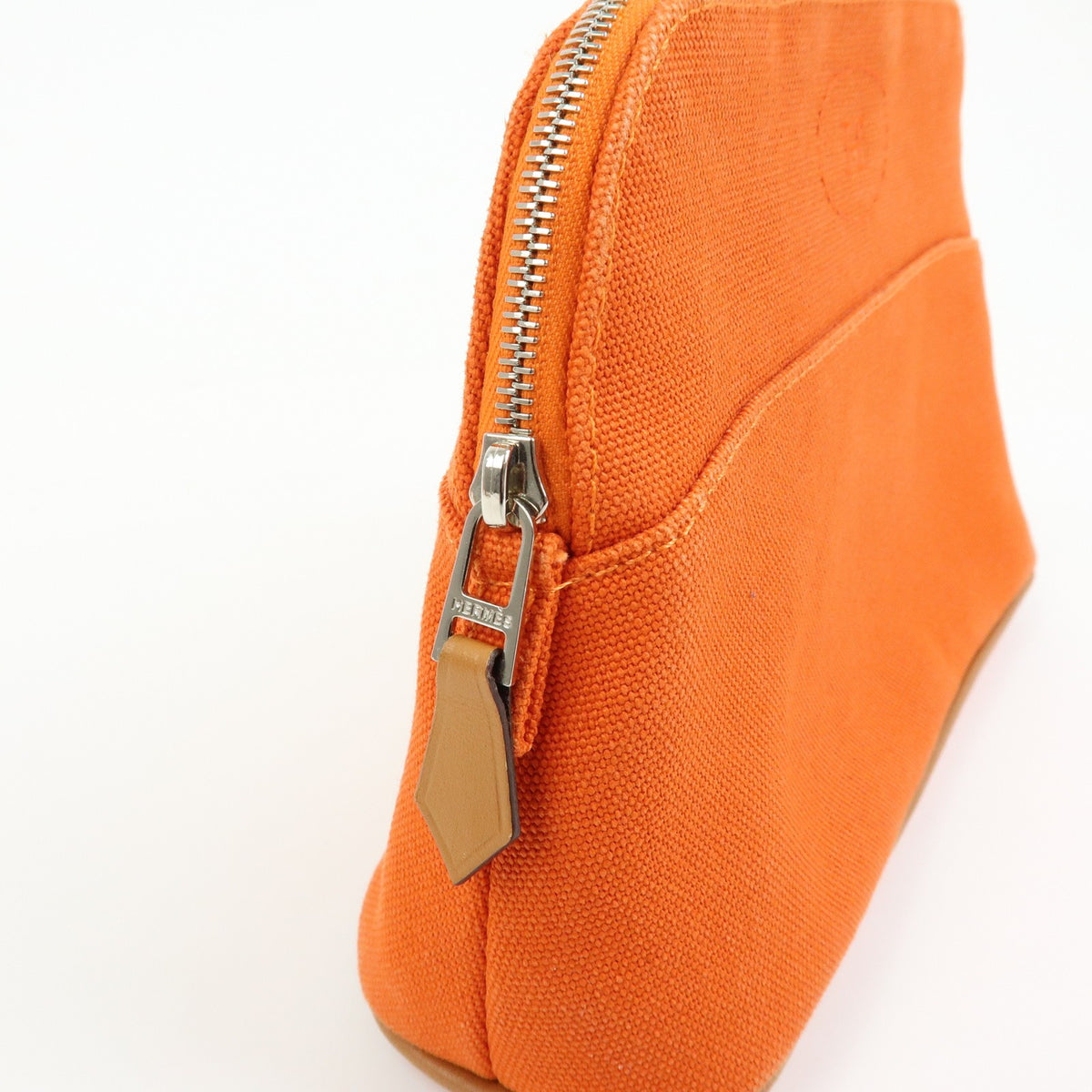 Hermes Bolide Travel Canvas, Orange, Canvas, Clutch