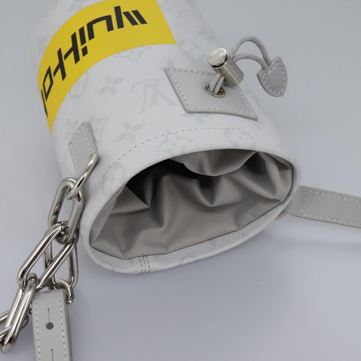 Louis Vuitton Chalk Nano Limited Edition Logo Story Monogram Canvas, Gray, Canvas, Clutch