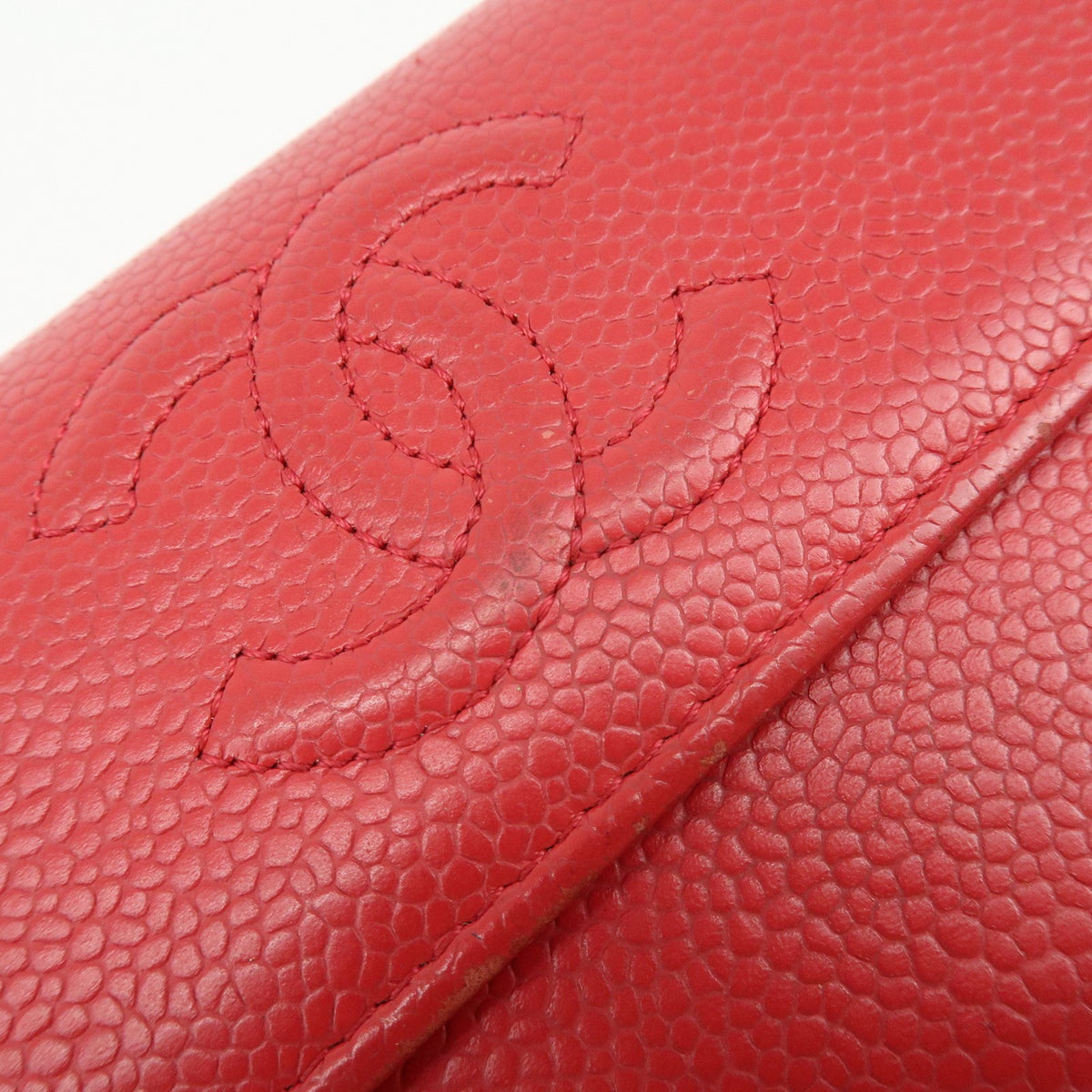 Chanel Timeless CC Flap Caviar, Red, Calfskin, Wallet