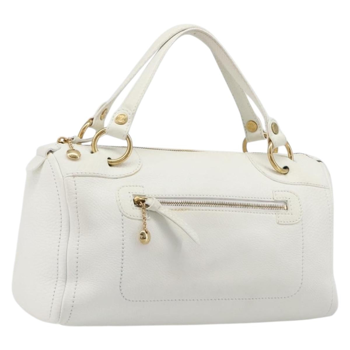 Celine Handbag Leather, White, Leather, Handbag