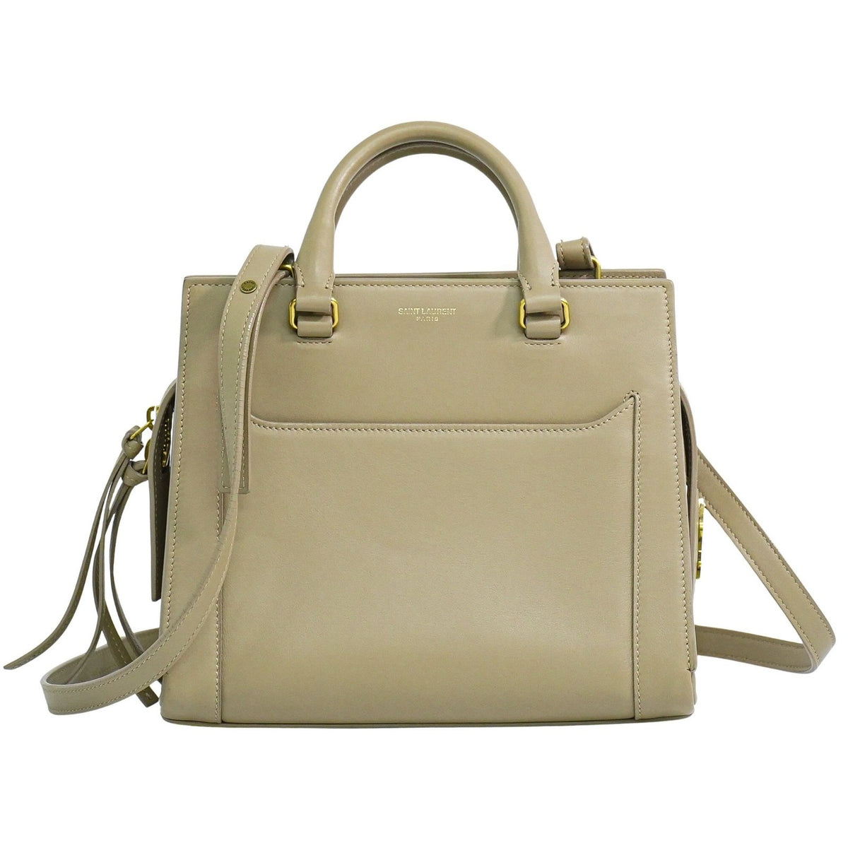 Saint Laurent East Side Smooth Leather, Beige, Leather, Tote Bag