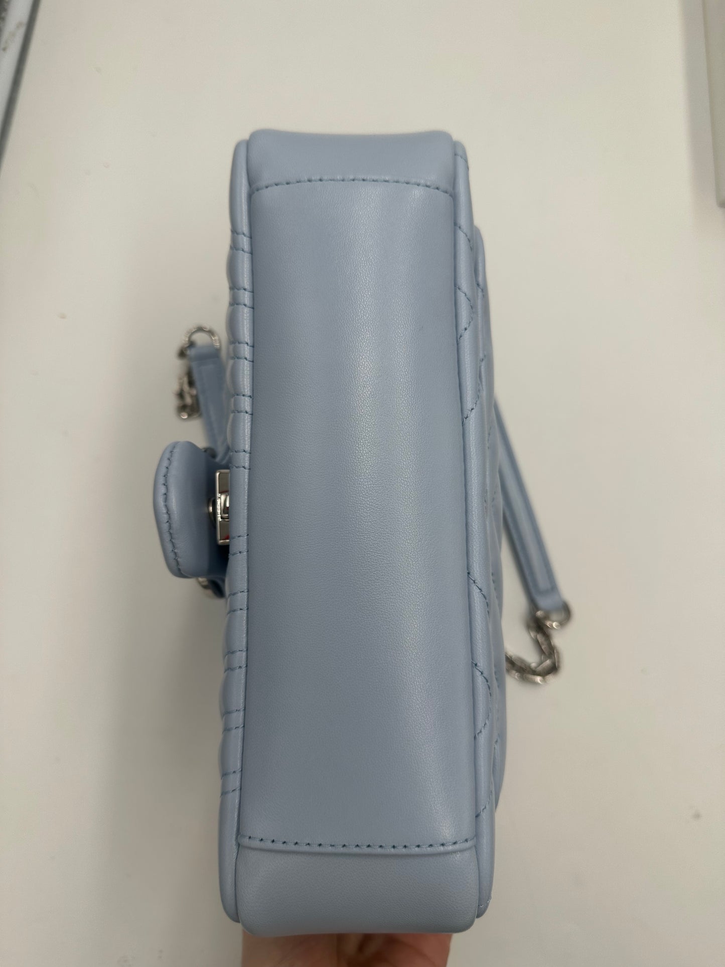 Gucci GG Marmont Shoulder Bag Matelasse Leather, Blue, Leather, Shoulder Bag