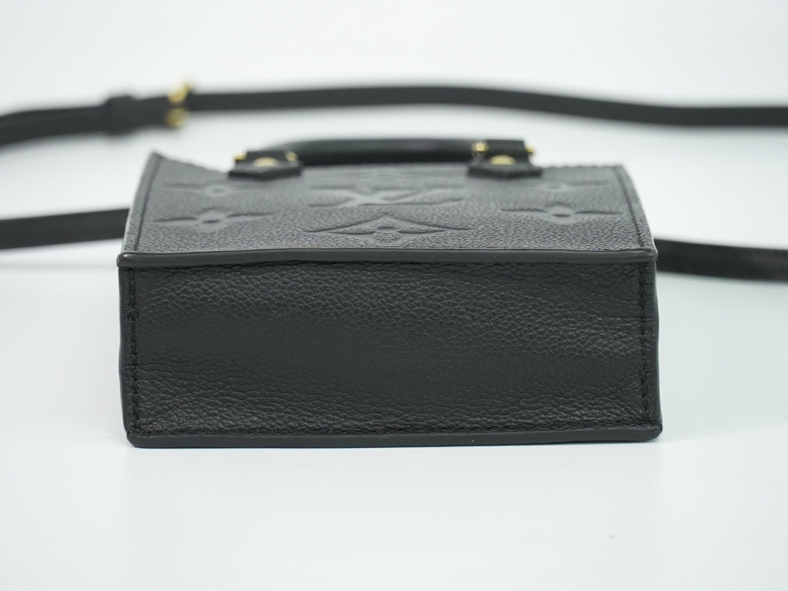 Louis Vuitton Petit Sac Plat Monogram Empreinte Giant, Black, Leather, Handbag