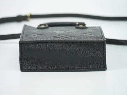 Louis Vuitton Petit Sac Plat Monogram Empreinte Giant, Black, Leather, Handbag