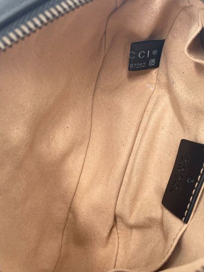 Gucci Gucci Marmont Black leather, BLACK, LEATHER, Handbag