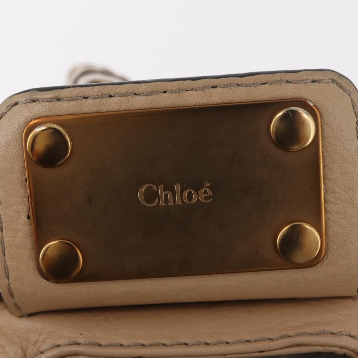 Chloe Paddington Lock Leather, Beige, Leather, Handbag