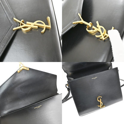 Saint Laurent Cassandra Leather, Black, Leather, Shoulder Bag
