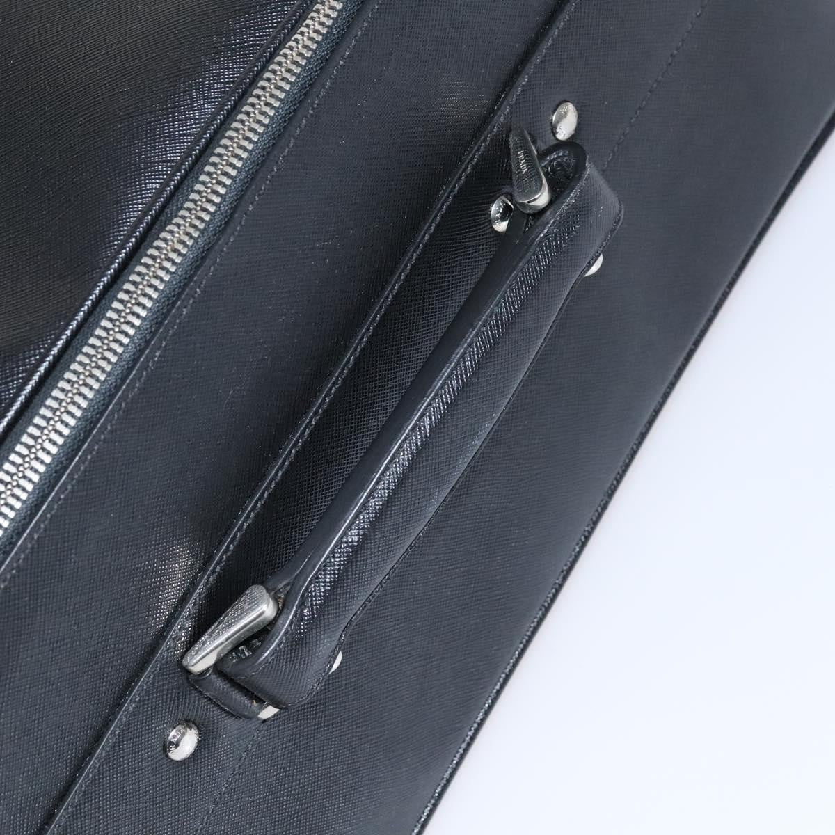 Prada Expandable Front Zip Boston Tessuto, Black, Leather, Travel Bag