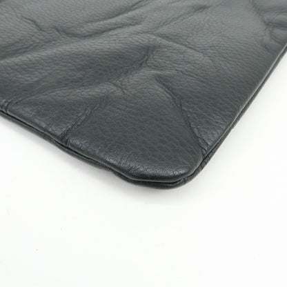Gucci Bamboo Zip Pouch (Outlet) Leather, Black, Leather, Clutch