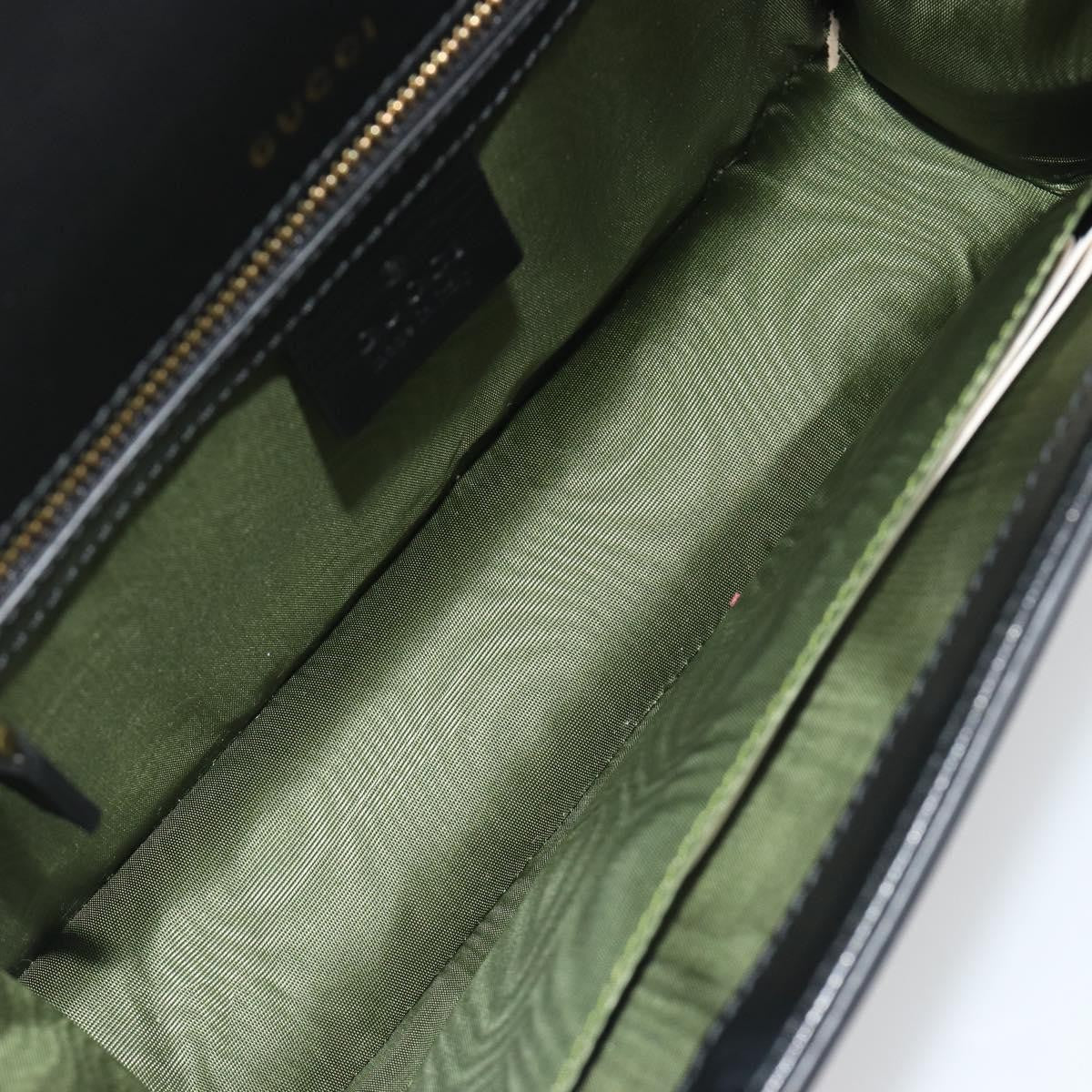 Gucci GG Ring Leather, Black, Leather, Shoulder Bag
