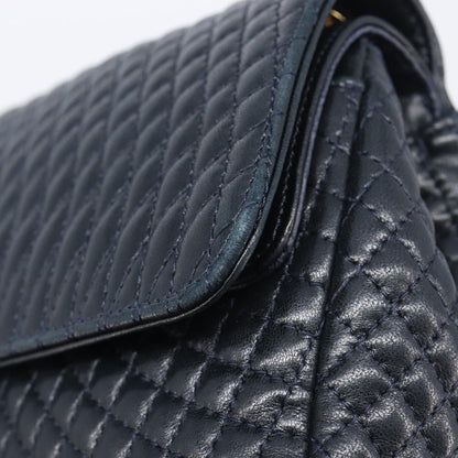 Bally Vintage Quilted Leather, Navy, Leather, Shoulder Bag