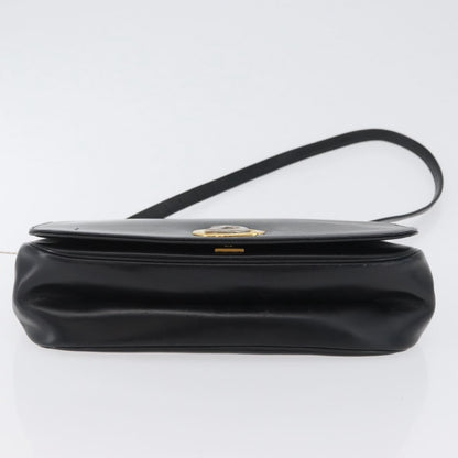 Christian Dior Vintage CD Logo Leather, Black, Leather, Shoulder Bag