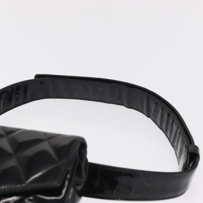Chanel Vintage CC Flap Waist Patent Leather, Black, Patent Leather, Clutch