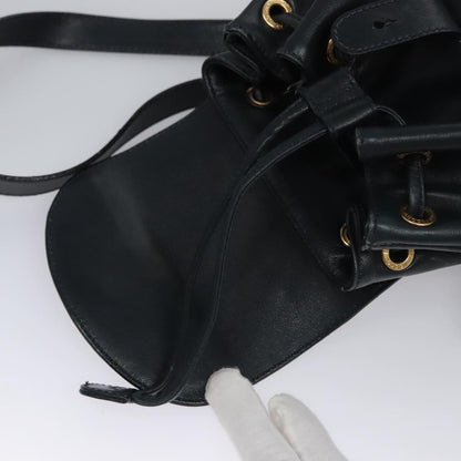 Gucci Vintage Bamboo Leather, Black, Leather, Backpack