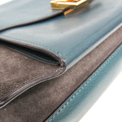 Givenchy GV3 Flap Leather with Suede, Blue, Leather, Handbag