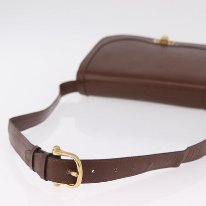 Celine Triomphe Leather, Brown, Leather, Shoulder Bag