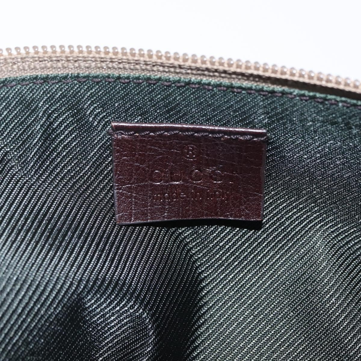 Gucci Web Boat Pochette GG Canvas and Leather, Beige, Canvas, Handbag