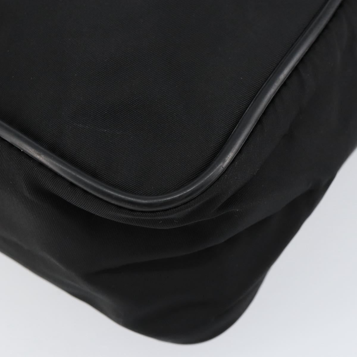 Prada Zip Messenger Tessuto with Leather, Black, Nylon, Handbag