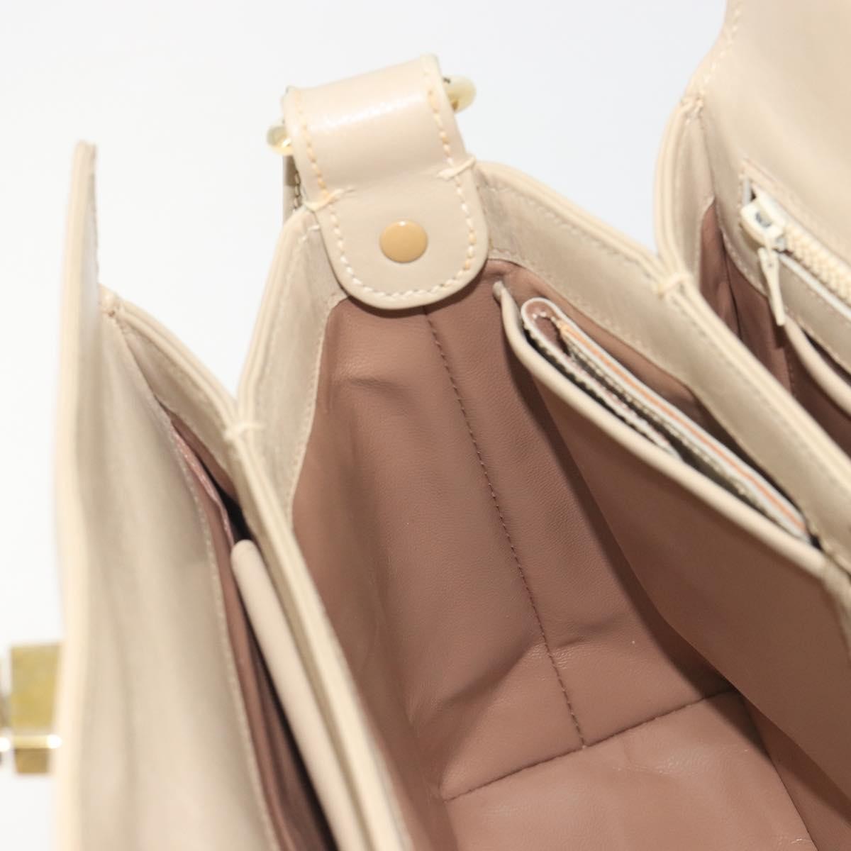 Gucci Vintage Convertible Box Leather, Beige, Leather, Handbag