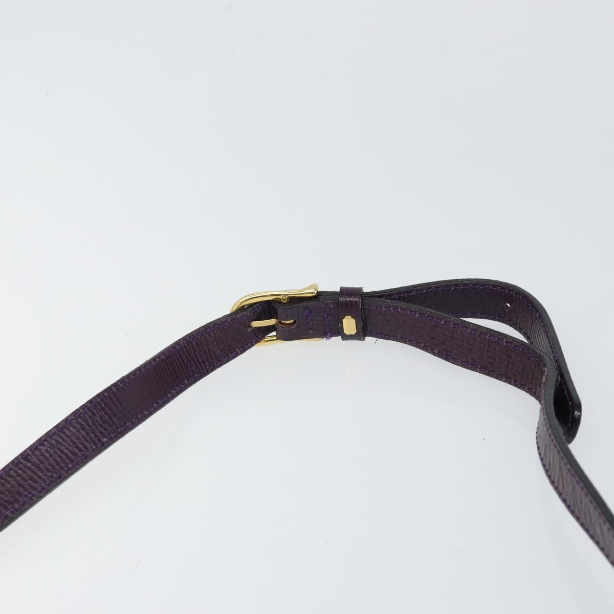 Celine Circle Logo Leather, Purple, Leather, Shoulder Bag