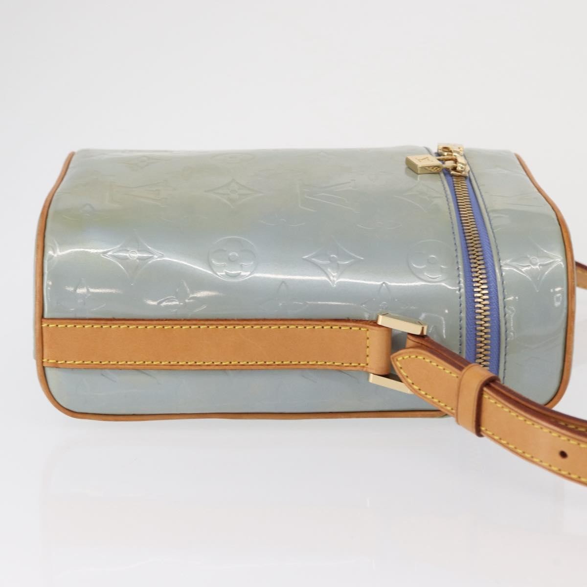 Louis Vuitton Sullivan Monogram Vernis, Blue, Patent Leather, Shoulder Bag