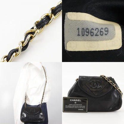 Chanel Flap Shoulder Leather, Black, Leather, Shoulder Bag