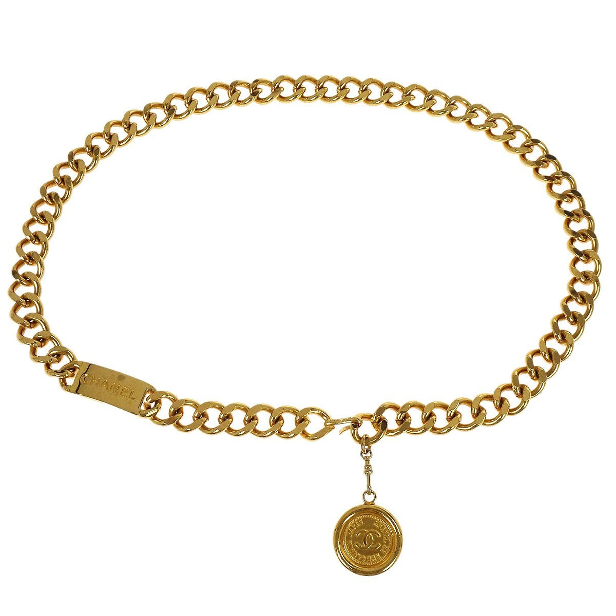 Chanel Vintage Medallion Chain Belt Metal, Gold, Gold Plated, Belt