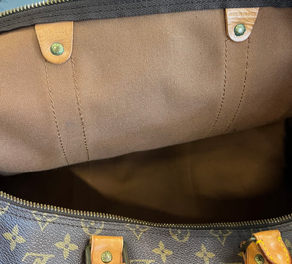 Louis Vuitton Keepall Bandouliere Monogram Canvas, Brown, Canvas, Travel Bag