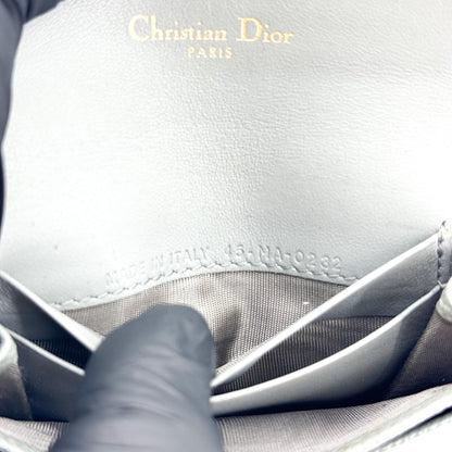 Christian Dior Saddle Lotus Leather, Gray, Leather, Wallet