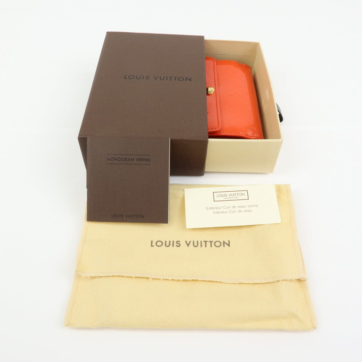 Louis Vuitton Ludlow Vernis, Orange, Leather, Wallet