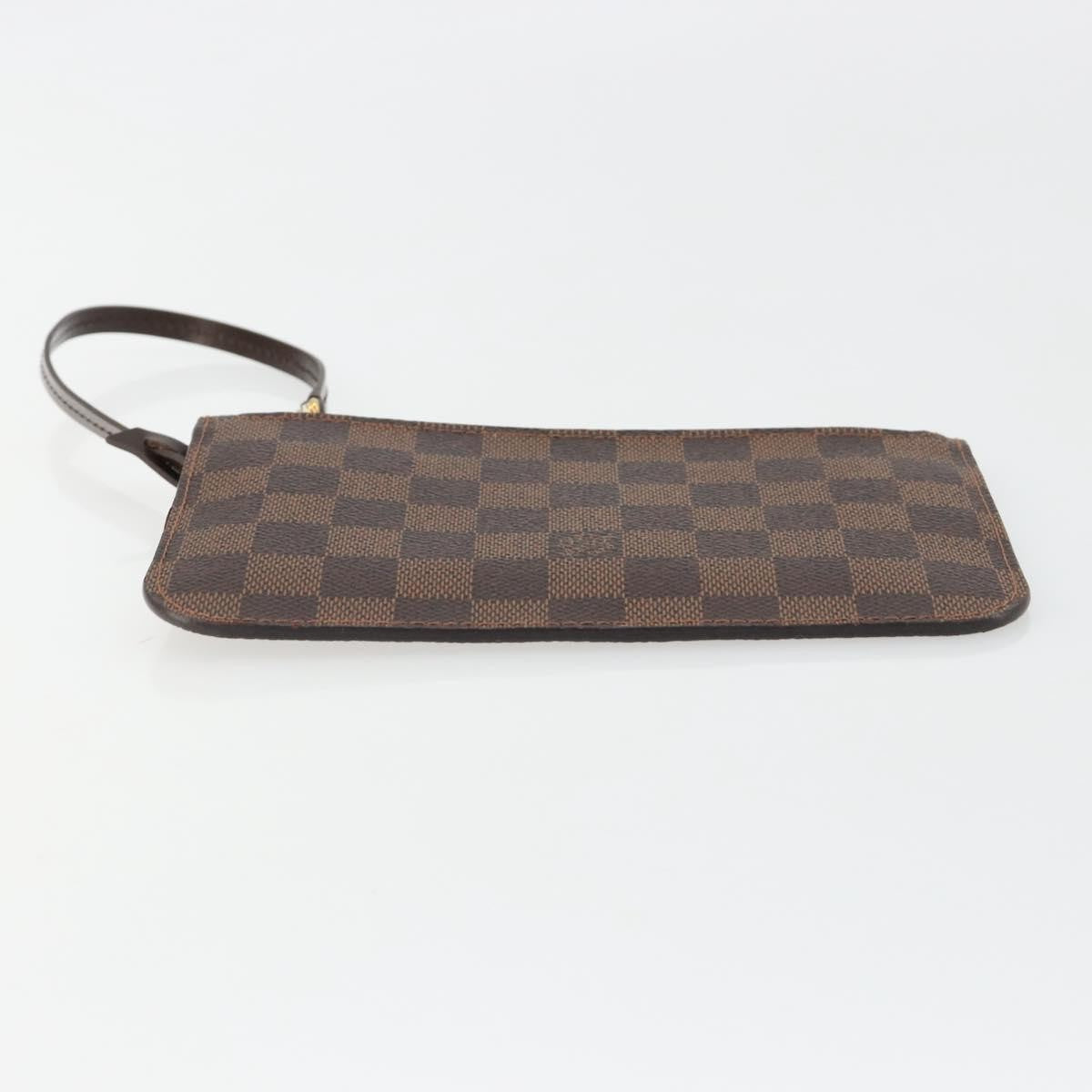 Louis Vuitton Neverfull Pochette Damier, Brown, Canvas, Clutch