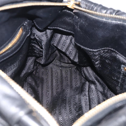 Prada Gaufre Convertible Satchel Nappa Leather, Black, Leather, Handbag