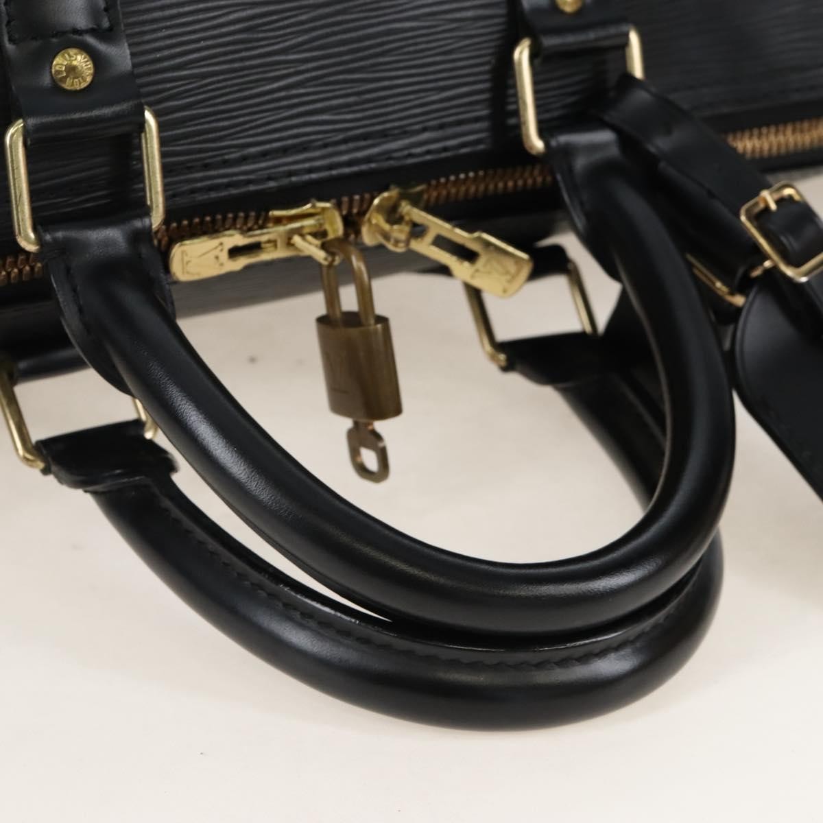 Louis Vuitton Keepall Epi Leather, Black, Leather, Travel Bag