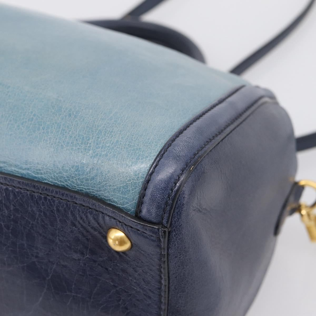 Miu Miu Beau Top Handle Leather, Navy, Leather, Handbag