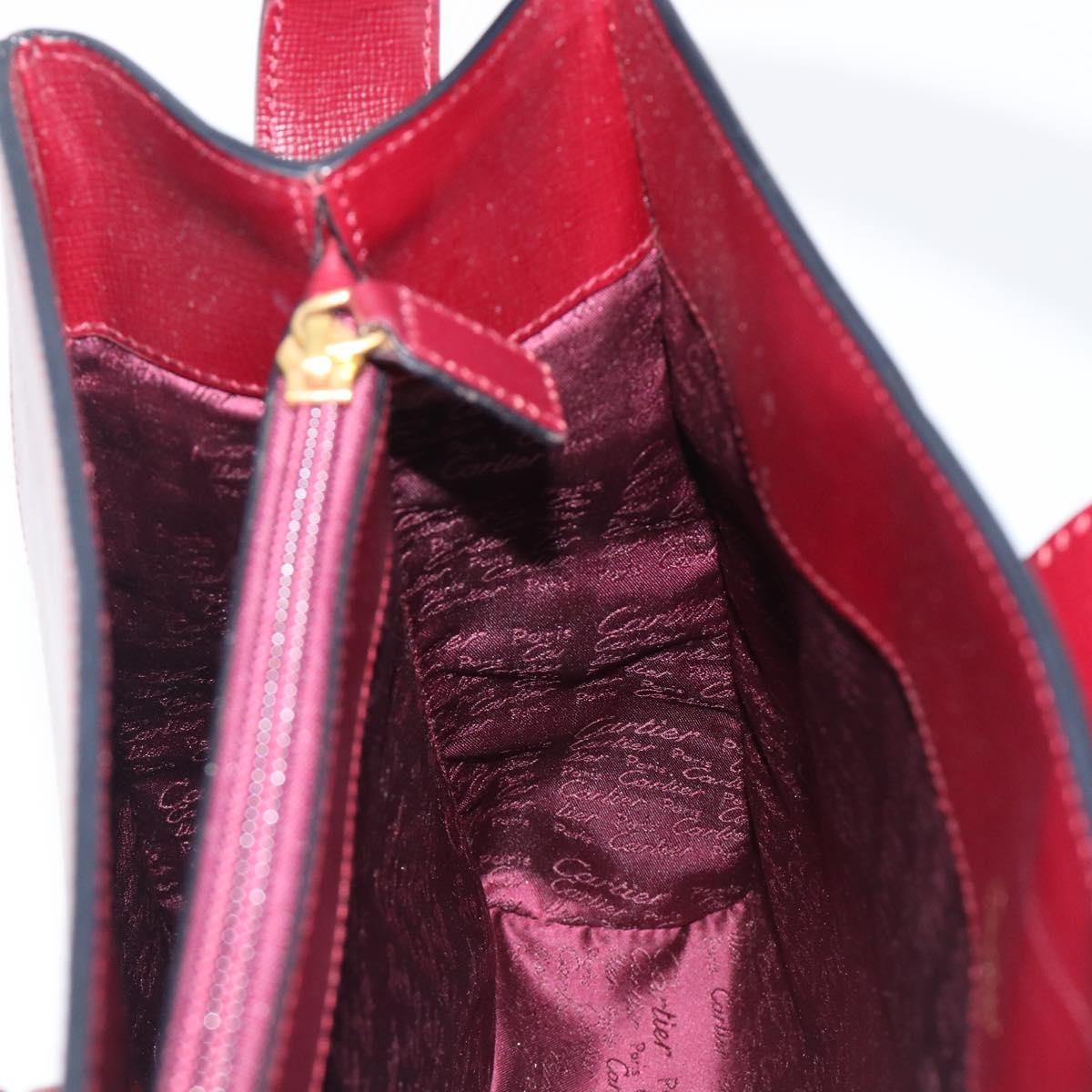 Cartier Must de cartier Leather, Burgundy, Leather, Shoulder Bag