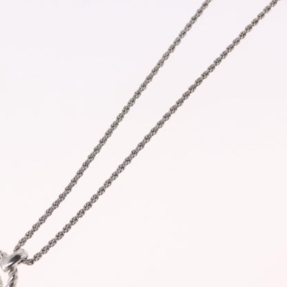 Christian Dior VIntage Circle Pendant Metal, Silver, Metal, Necklace