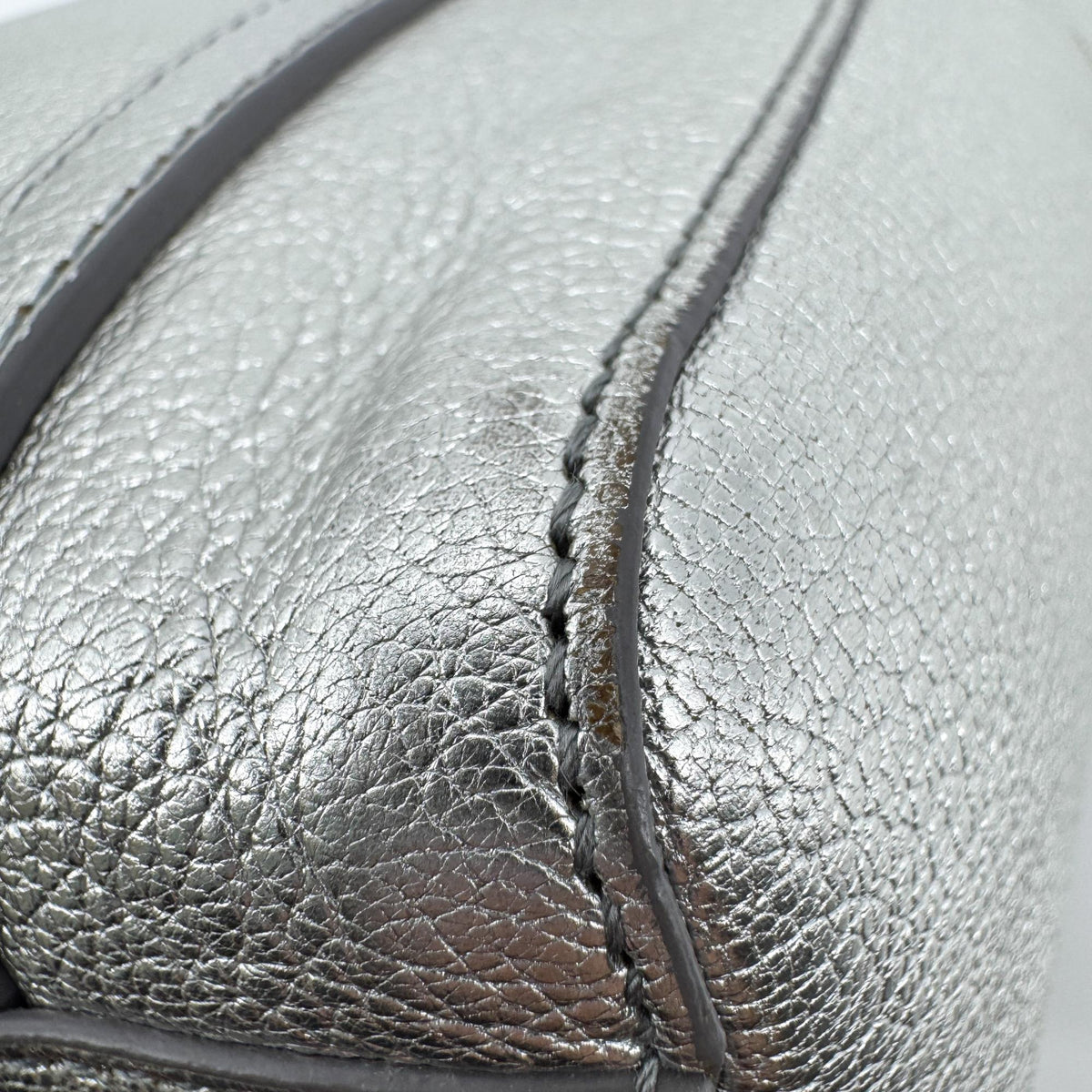 Balenciaga Everyday Patent, Silver, Leather, Tote Bag