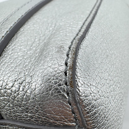 Balenciaga Everyday Patent, Silver, Leather, Tote Bag