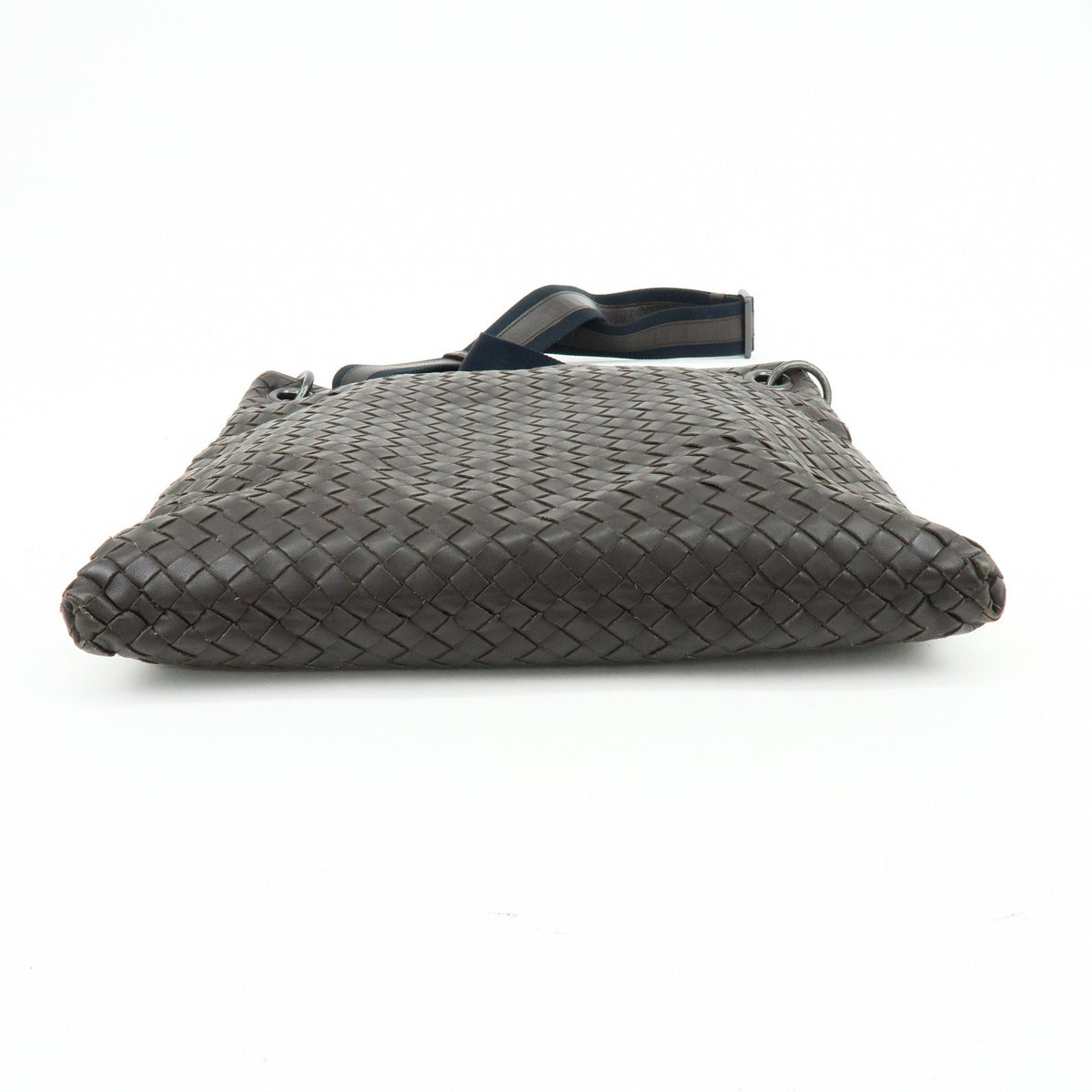 Bottega Veneta Flat Messenger Intrecciato Nappa, Brown, Leather, Handbag